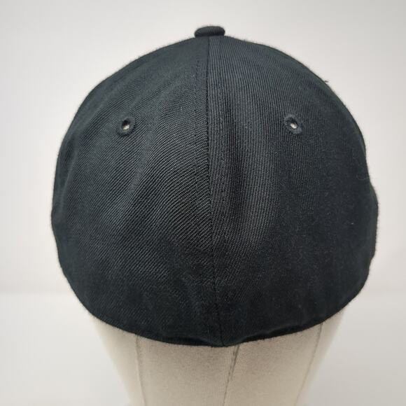 Lids Fitted Baseball Cap Black 7 1/4 Outdoor Vented Holes 6 Panel Blank - Picture 6 of 9